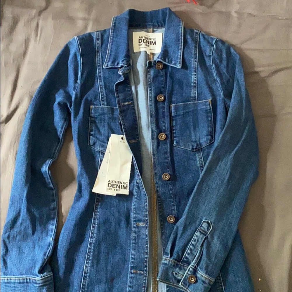 Zara denim button down dress